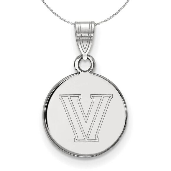 Sterling Silver Villanova U. Small Disc Necklace - 24 Inch - Picture 1 of 8